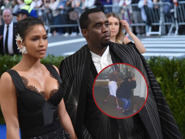 Rapero Sean 'Diddy' Combs y su exnovia Cassie, imagen de referencia vía Getty Images - Captura de video obtenido por CNN
