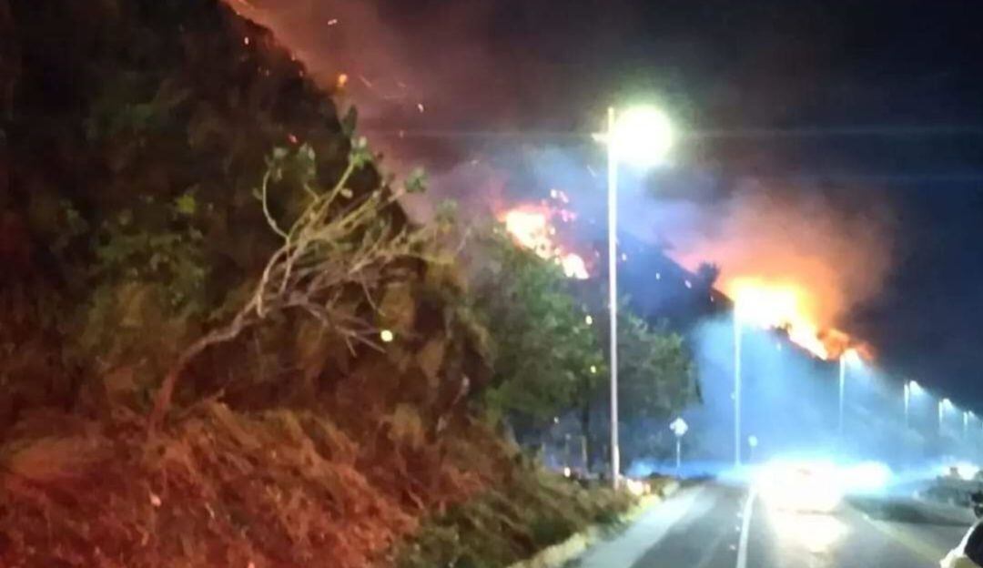 Incendio forestal en cerro de la ciudad