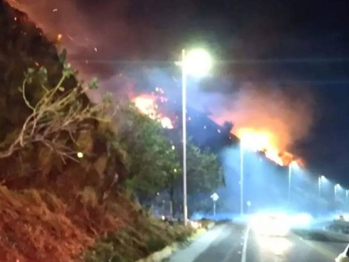 Bomberos liquidaron incendio forestal en cerro de Santa Marta