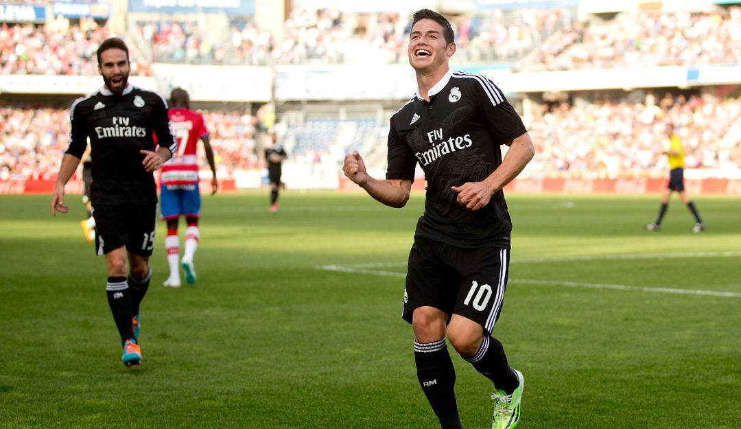 James Rodríguez jugando para el Real Madrid.
