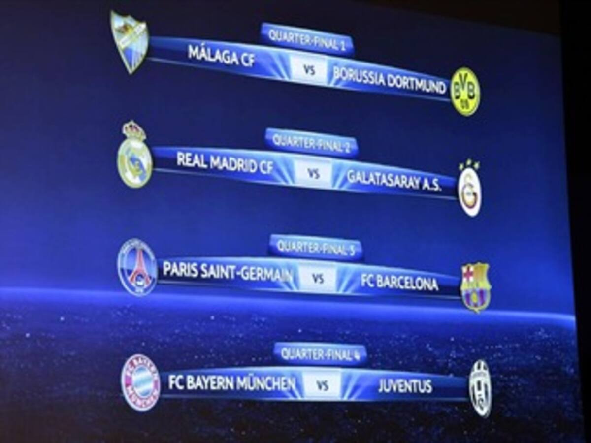 Listas las llaves de los cuartos de final de la Liga de Campeones