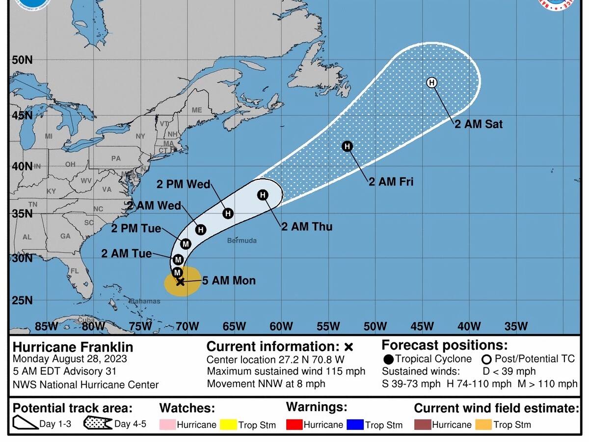 Franklin, el primer huracán mayor del 2023 en el Atlántico