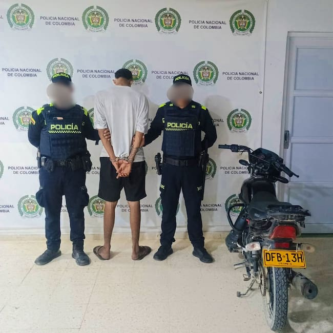 Capturado por por el presunto delito de falsedad marcaria. // Policía Metropolitana de Cartagena