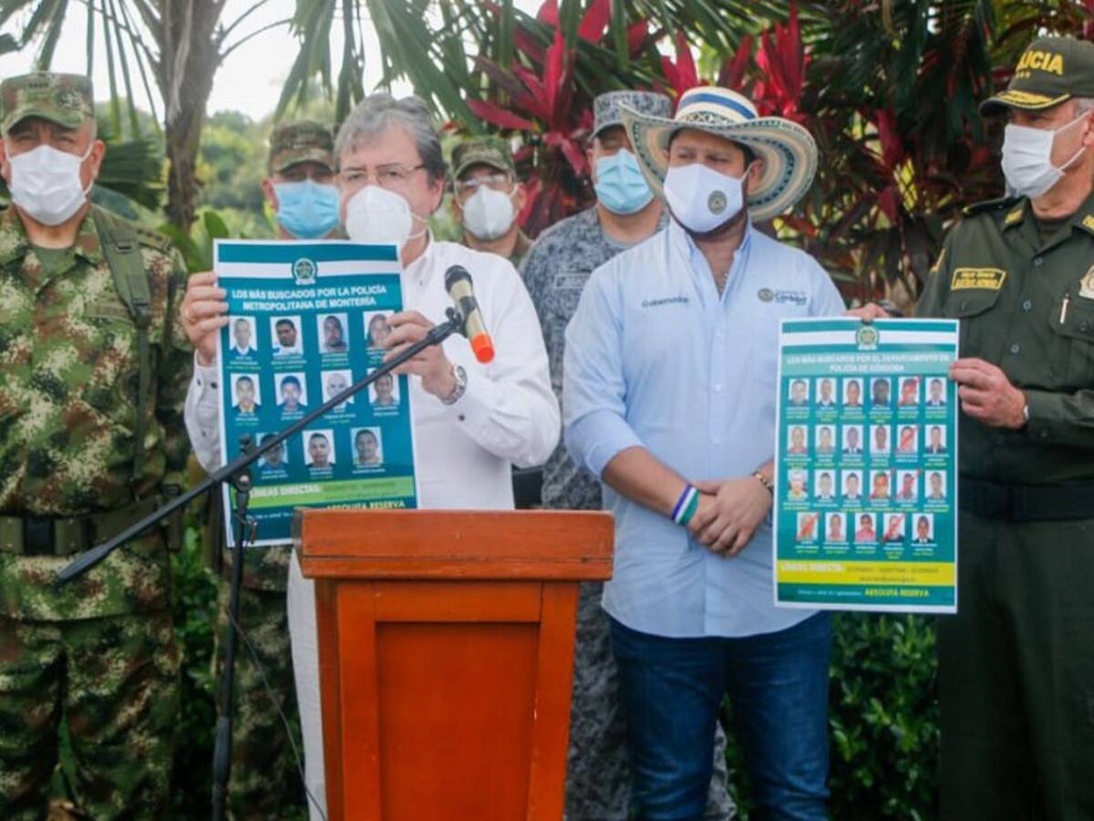 MinDefensa informó la captura de 23 miembros del Clan del Golfo en Córdoba