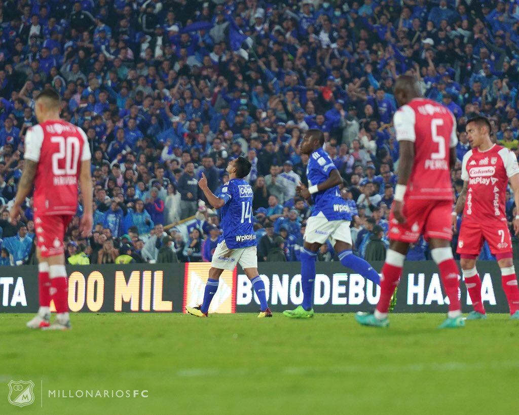 Millonarios y Santa Fe empataron 1-1 en el inicio de los cuadrangulares finales / @MillosFCoficial.