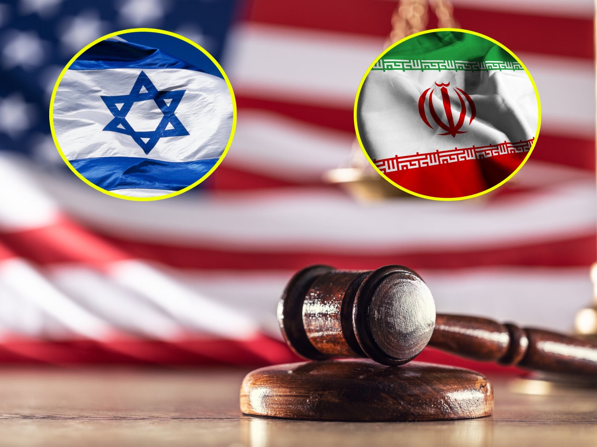 Bandera de Israel, Irán y justicia en estados Unidos. I Fotos: Getty Images.