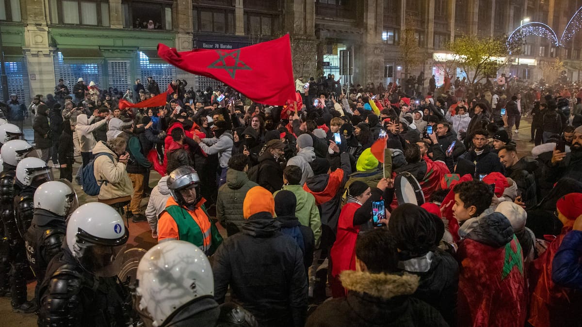 Una decena de detenidos en Bruselas en disturbios por victoria de Marruecos