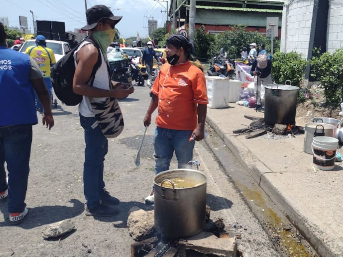 Sancocho y expresiones culturales durante paro nacional en Cartagena