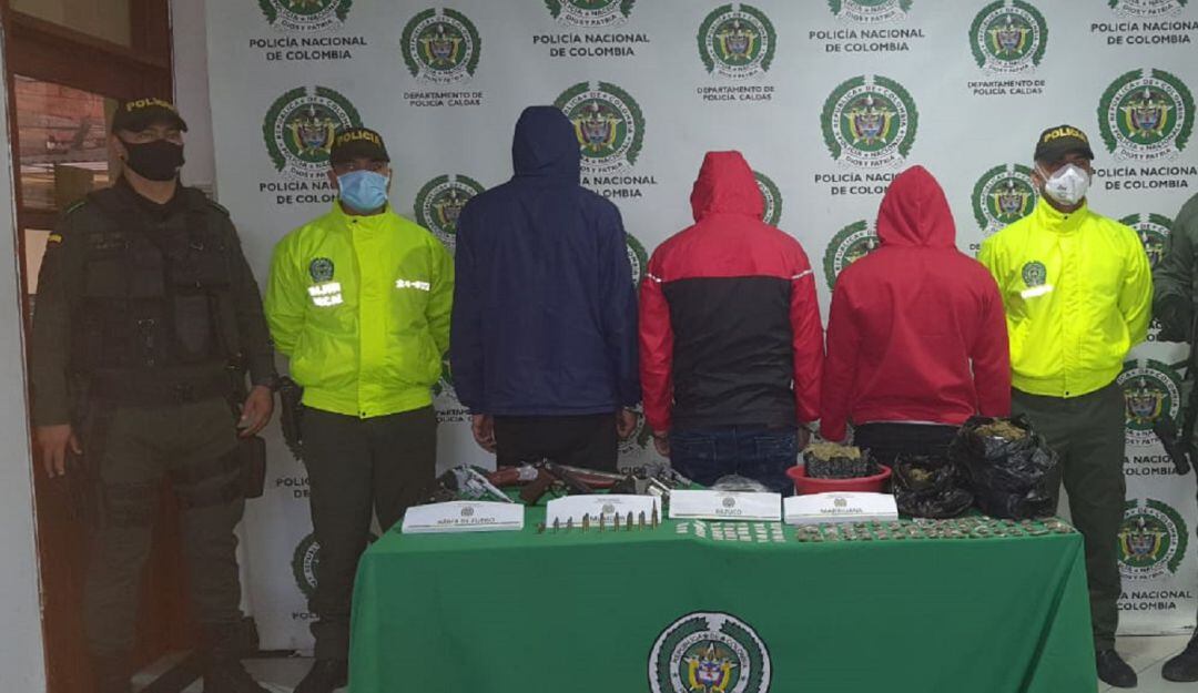 Desarticualda banda delincuencial, "Los del Hueco". Foto: Enviada desde la Policía Caldas.