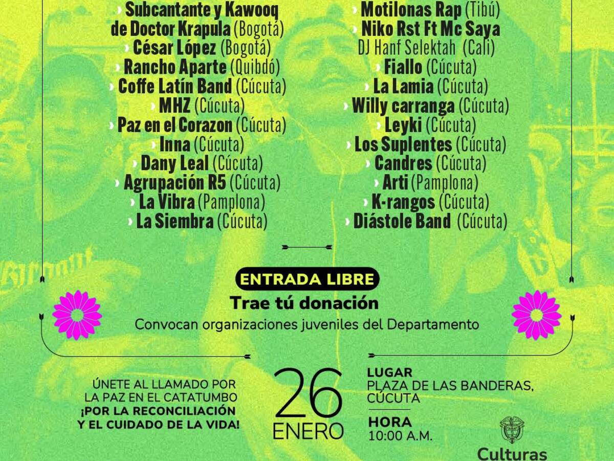 Promueven concierto benéfico por el Catatumbo