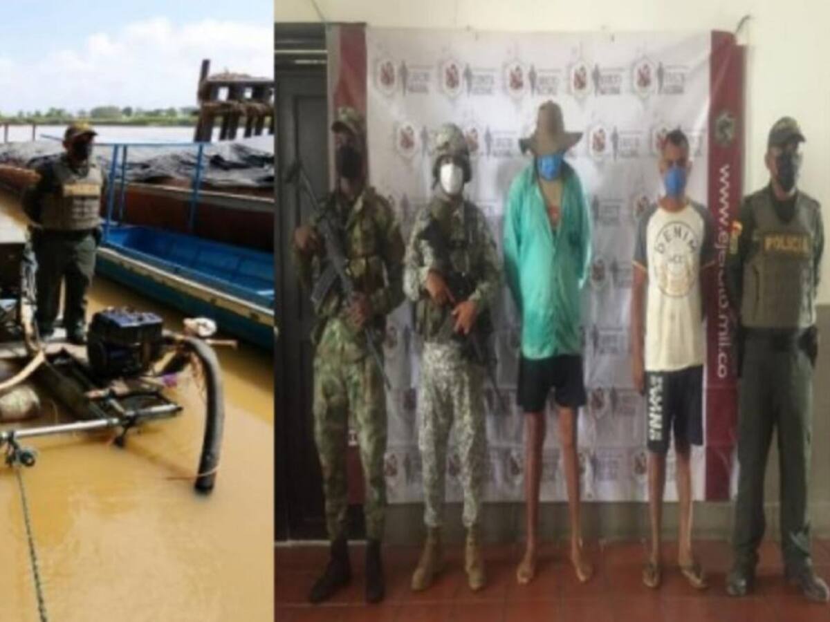 Dos personas capturadas por realizar minería ilegal en Achí, Bolívar