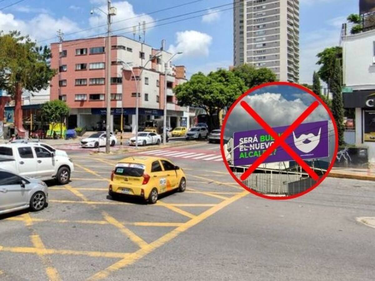 Alcaldía anuncia desmonte de valla presuntamente política instalada sin permisos en Bucaramanga
