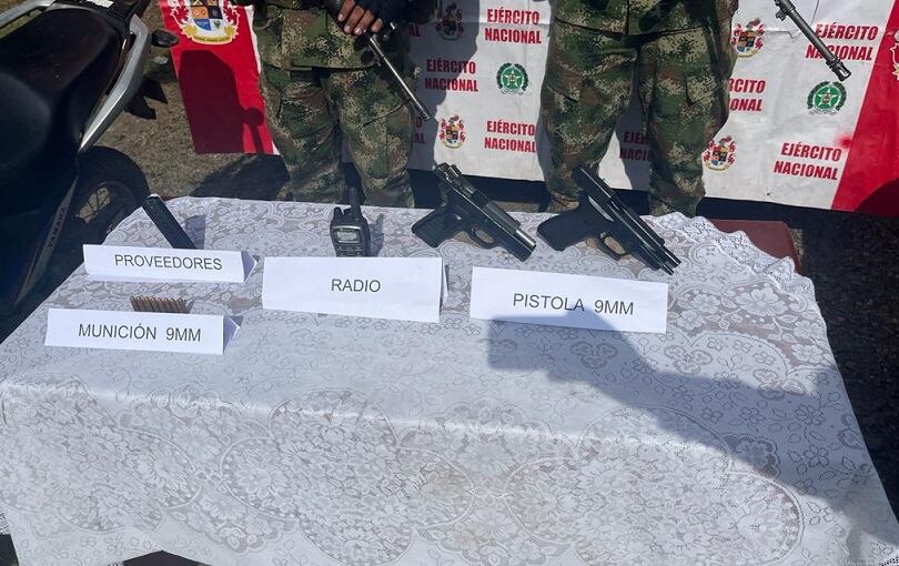 Armas incautadas en Urrao- foto Ejército