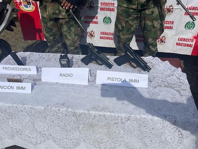 Armas incautadas en Urrao- foto Ejército
