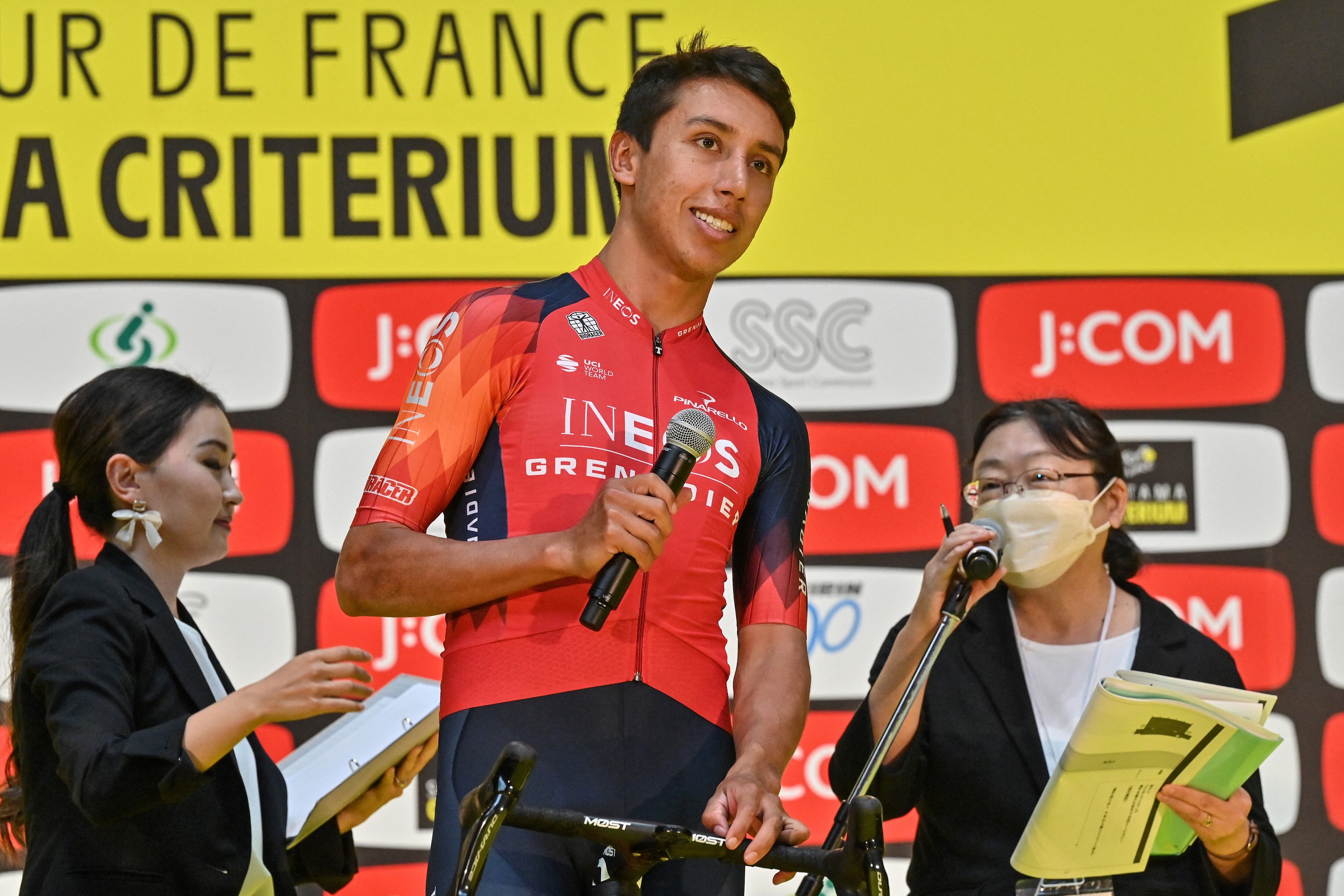 Egan Bernal, ciclista colombiano del Team Ineos. (Photo by RICHARD A. BROOKS/AFP via Getty Images)