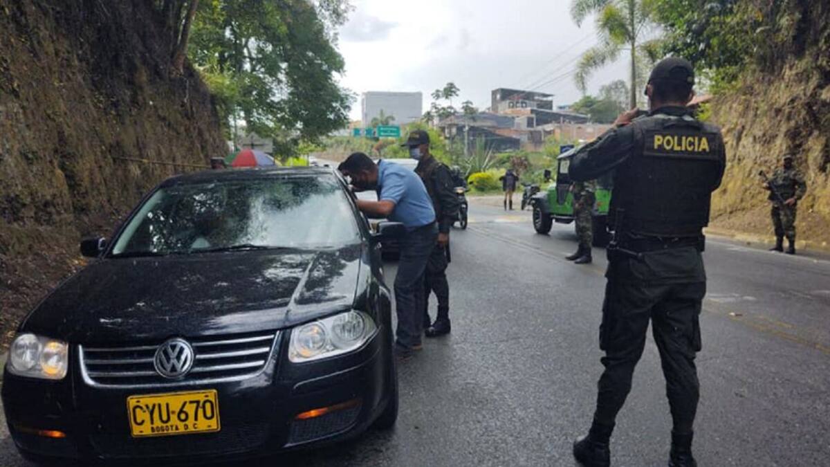 Cinco puestos de control de la policía en el ingreso al Quindío