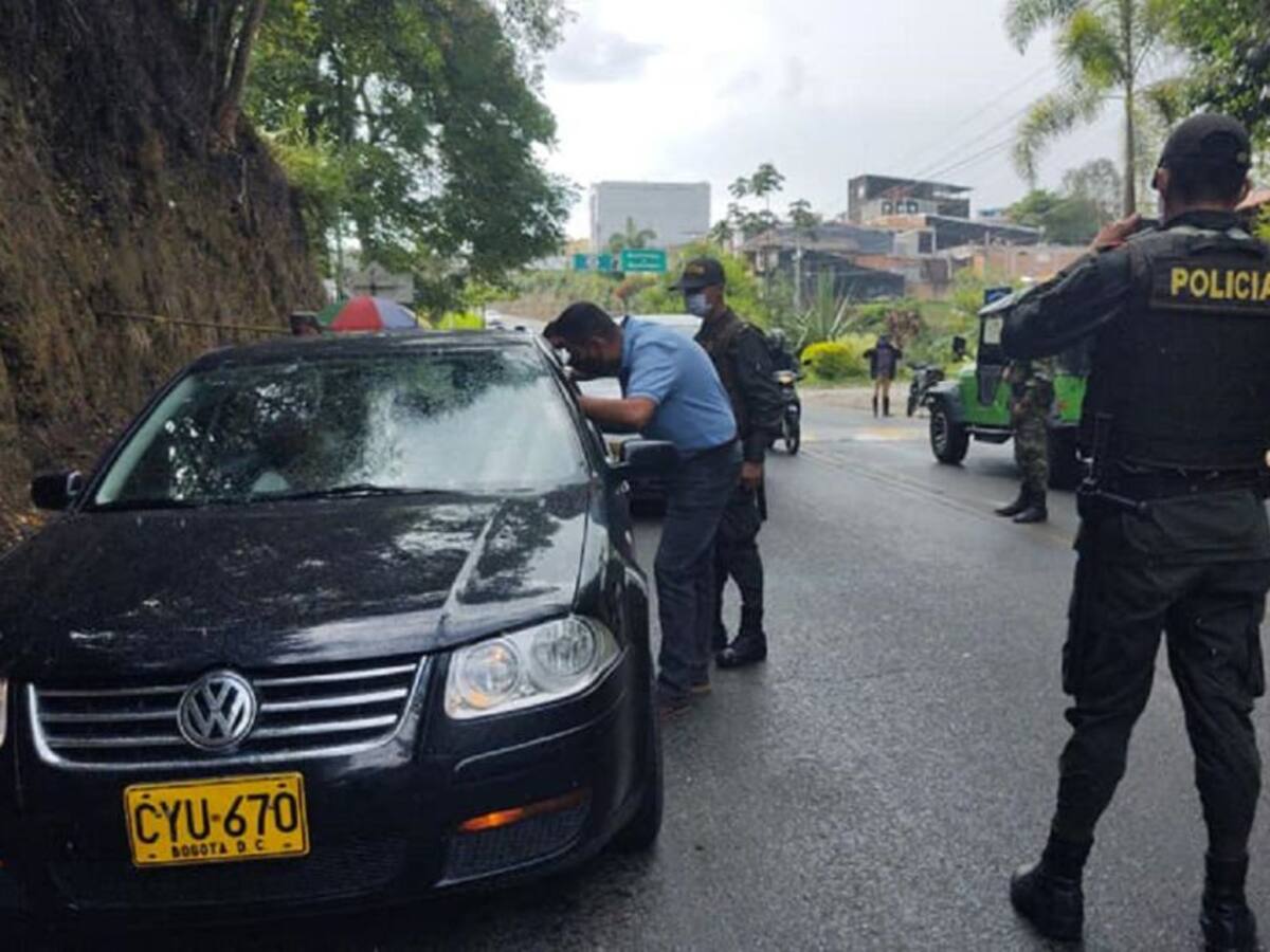 Cinco puestos de control de la Policía en el ingreso al Quindío