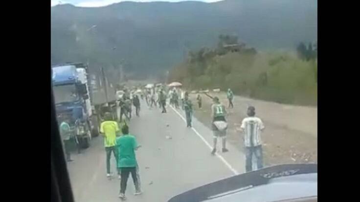 Un solo detenido quedó del enfrentamiento entre hinchas en la vía Chía/Cota