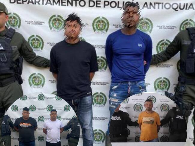 Capturados por extorsión-. foto policía Antioquia