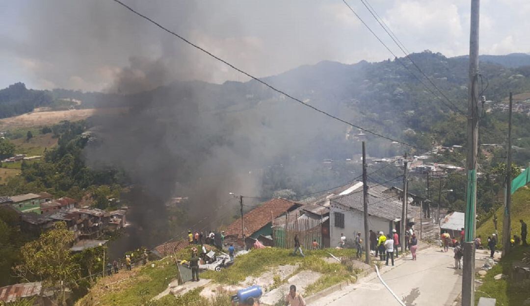 Incendio barrio Sierra Morena de Manizales