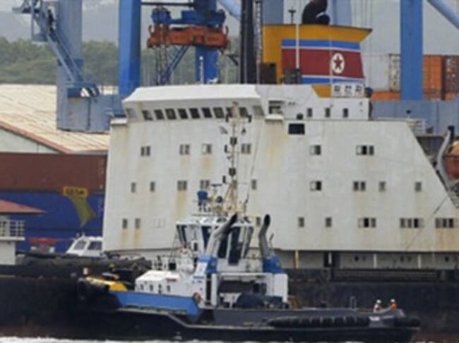 El barco, Chong Chon Gang, retenido en Panamá. El Tiempo