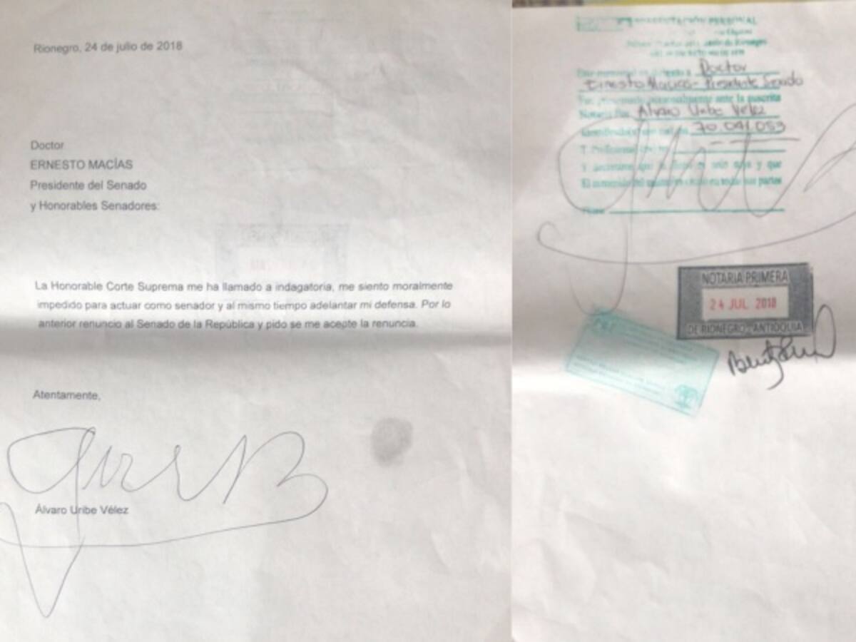 Uribe se retracta y no renuncia al Senado