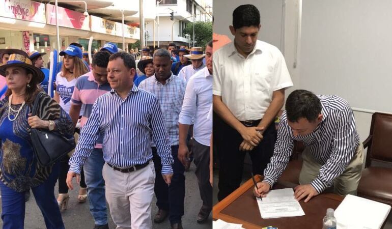 Ciro Rodríguez en el momento de su inscripción