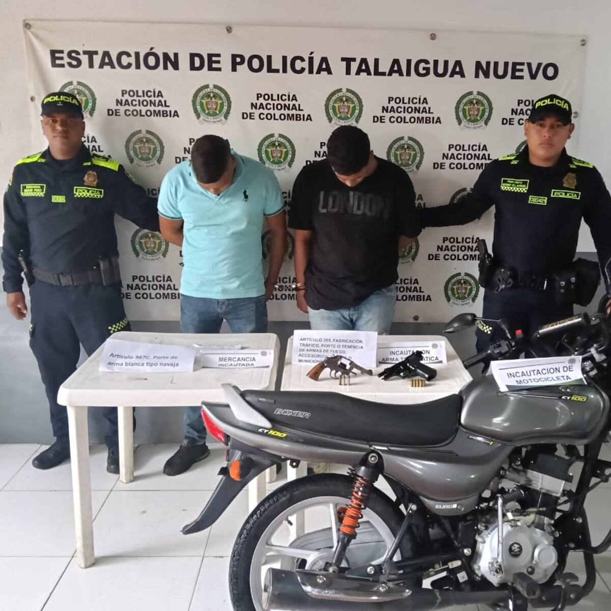 Cayeron dos presuntos delincuentes con armas ilegales en Talaigua Nuevo, Bolívar