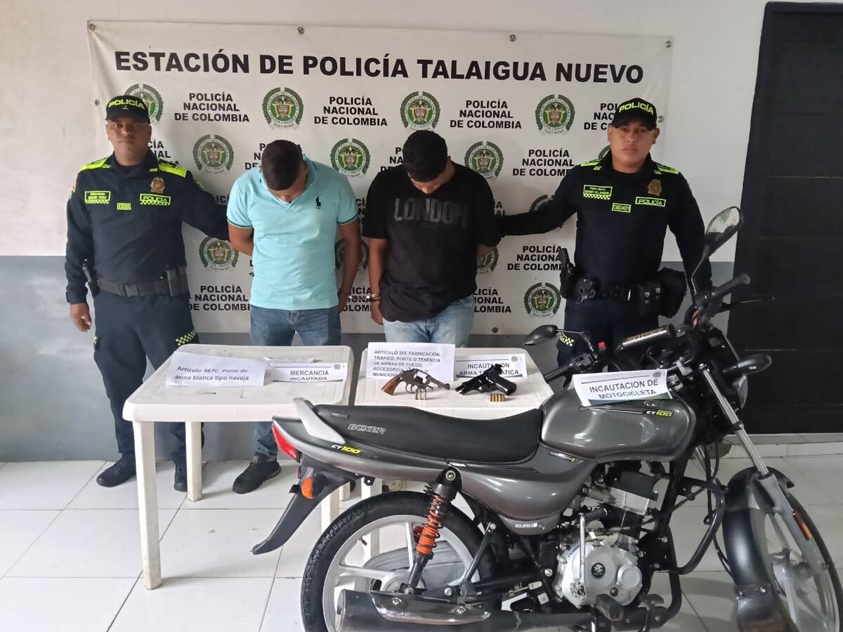 Cayeron dos presuntos delincuentes con armas ilegales en Talaigua Nuevo, Bolívar