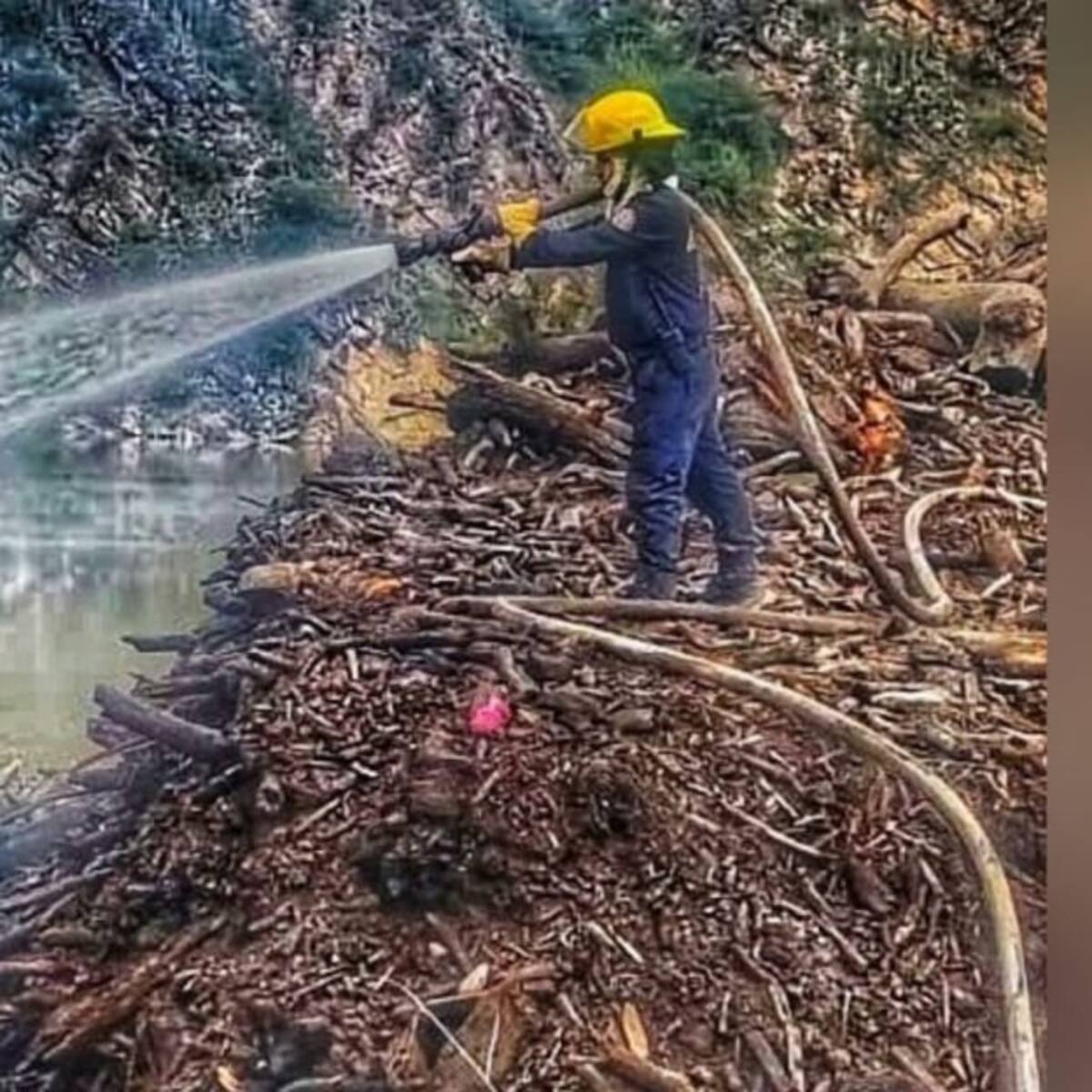 Cuatro días lleva incendio en la vía Zapatoca