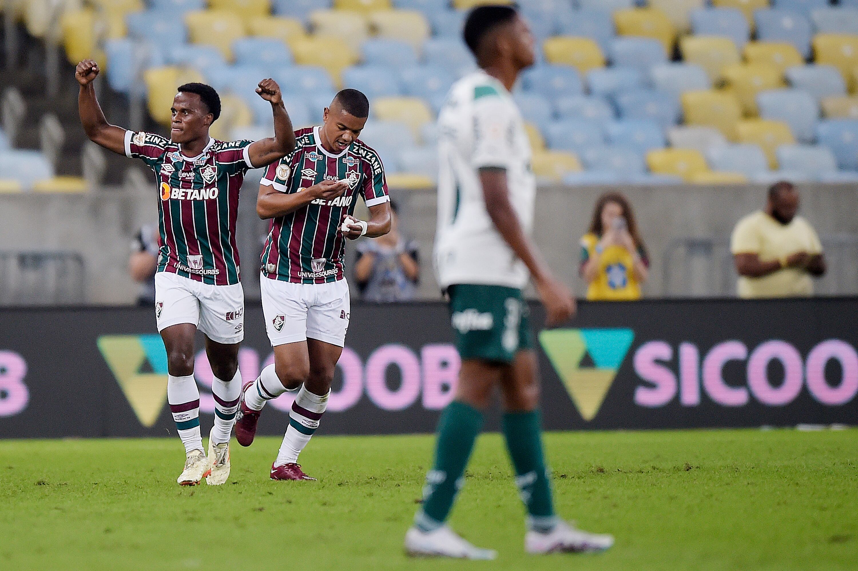 Jhon Arias anotó en el duelo entre Palmeiras y Fluminense. (Photo by Alexandre Loureiro/Getty Images)