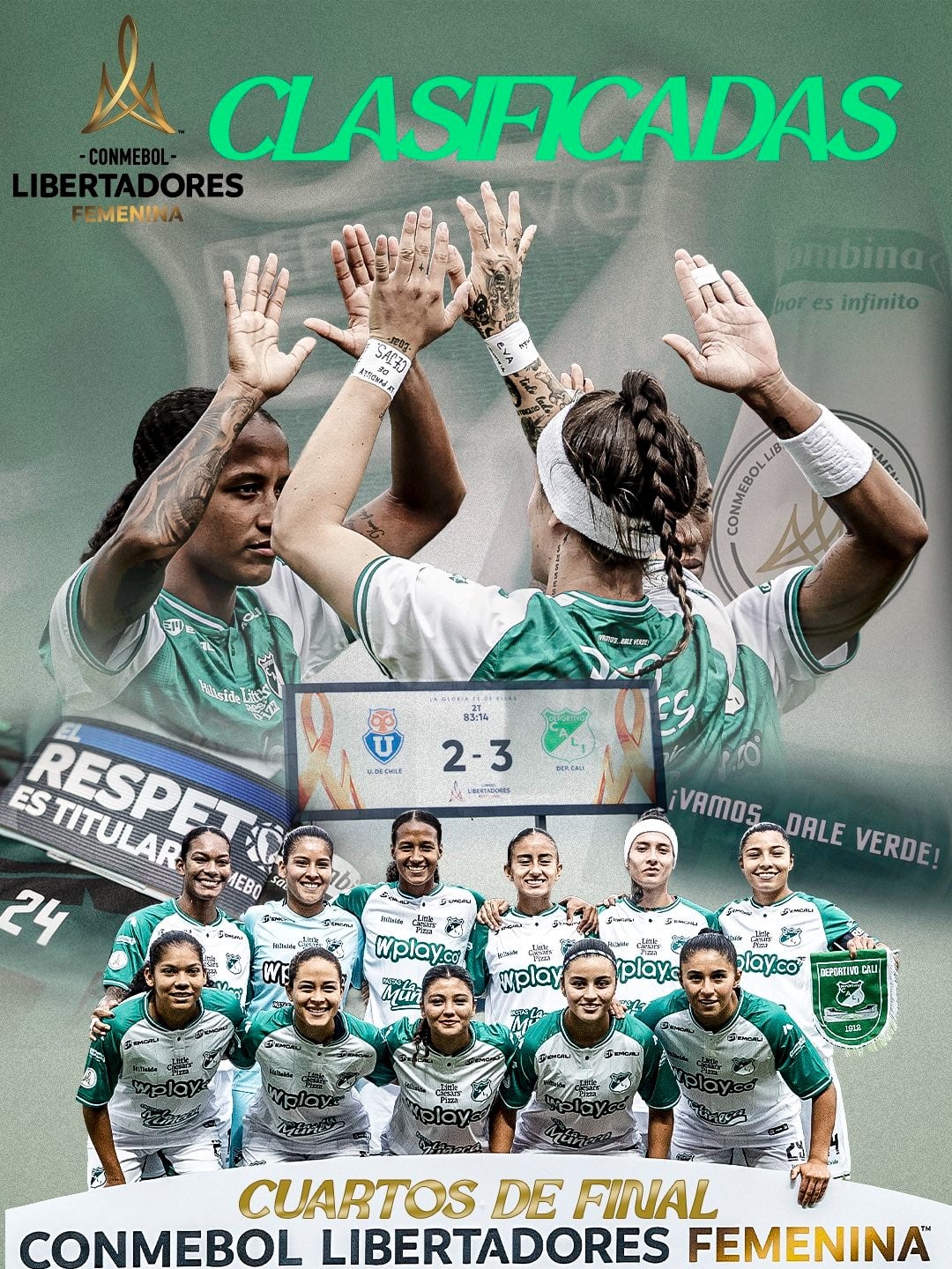 Deportivo Cali se clasificó a cuartos de final de los libertadores femenina 2026 en Ecuador