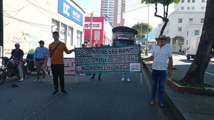 Porcicultores marchan en Bucaramanga