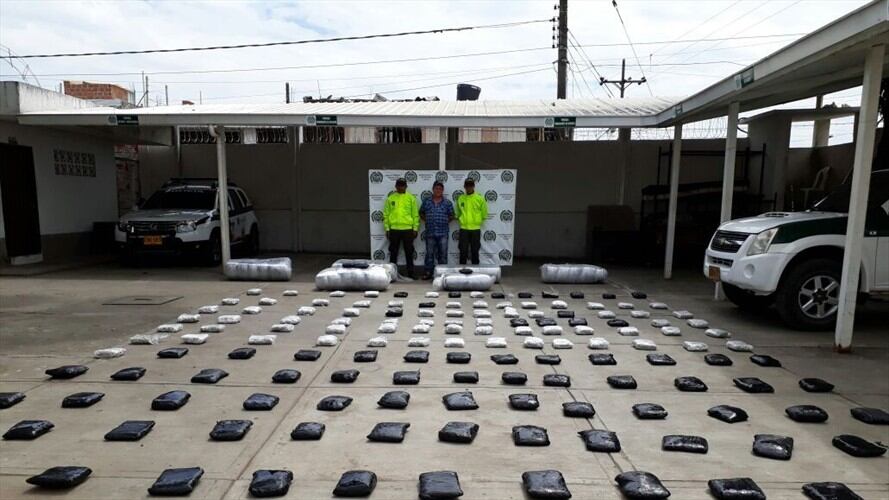 Incautan más de una tonelada de marihuana en Cauca. Foto: Policía Nacional