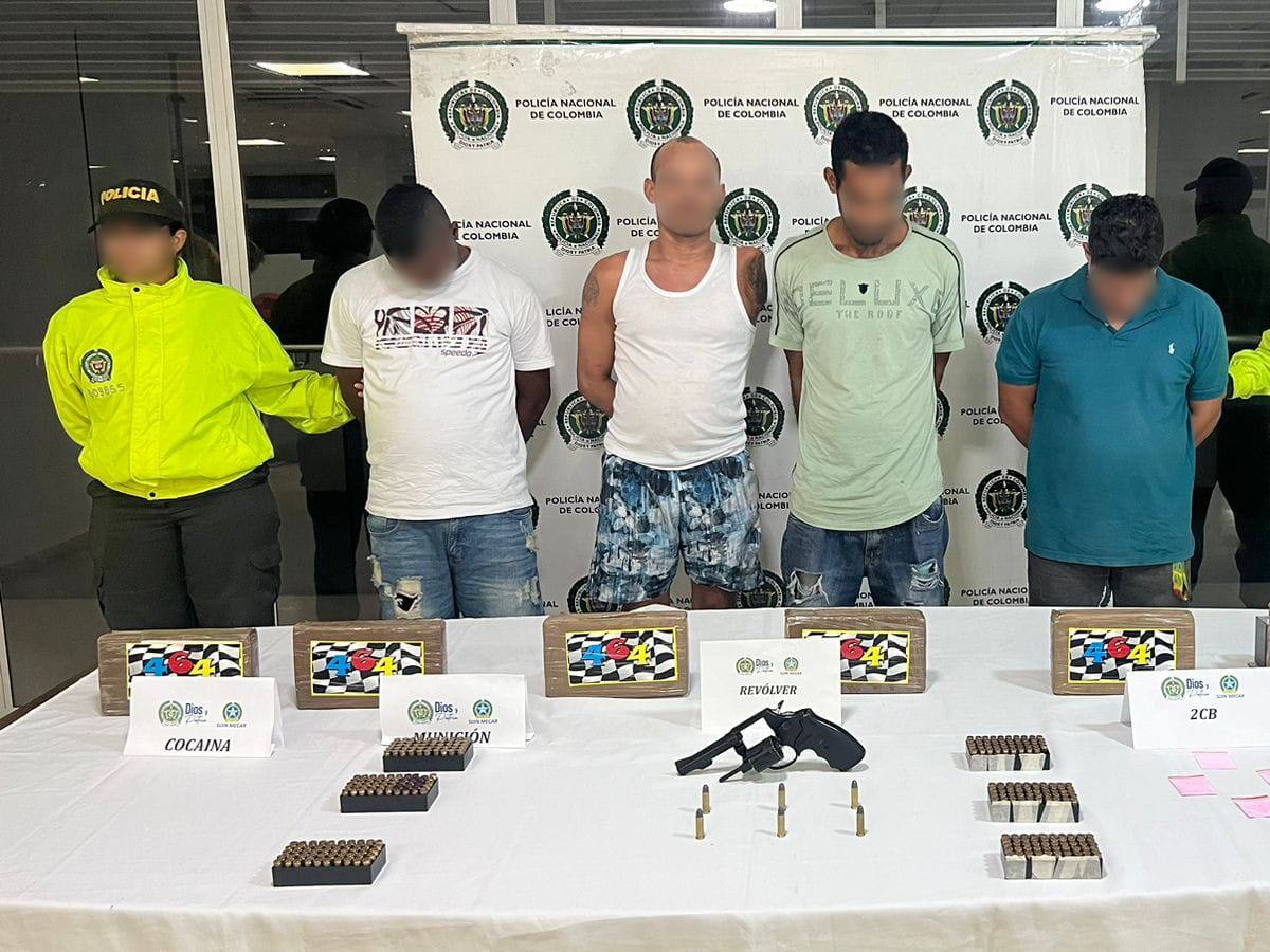 Cayó banda con armas, municiones y tres kilos de cocaína en Cartagena