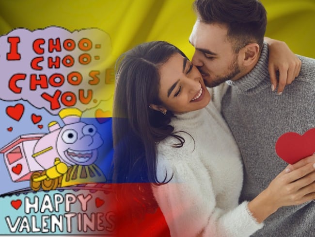 Pareja en día de Amor y Amistad, Bandera de Colombia, imágenes de referencia Canva; Photo 'I Love Lisa' The Simpsons, tomada de redes sociales.