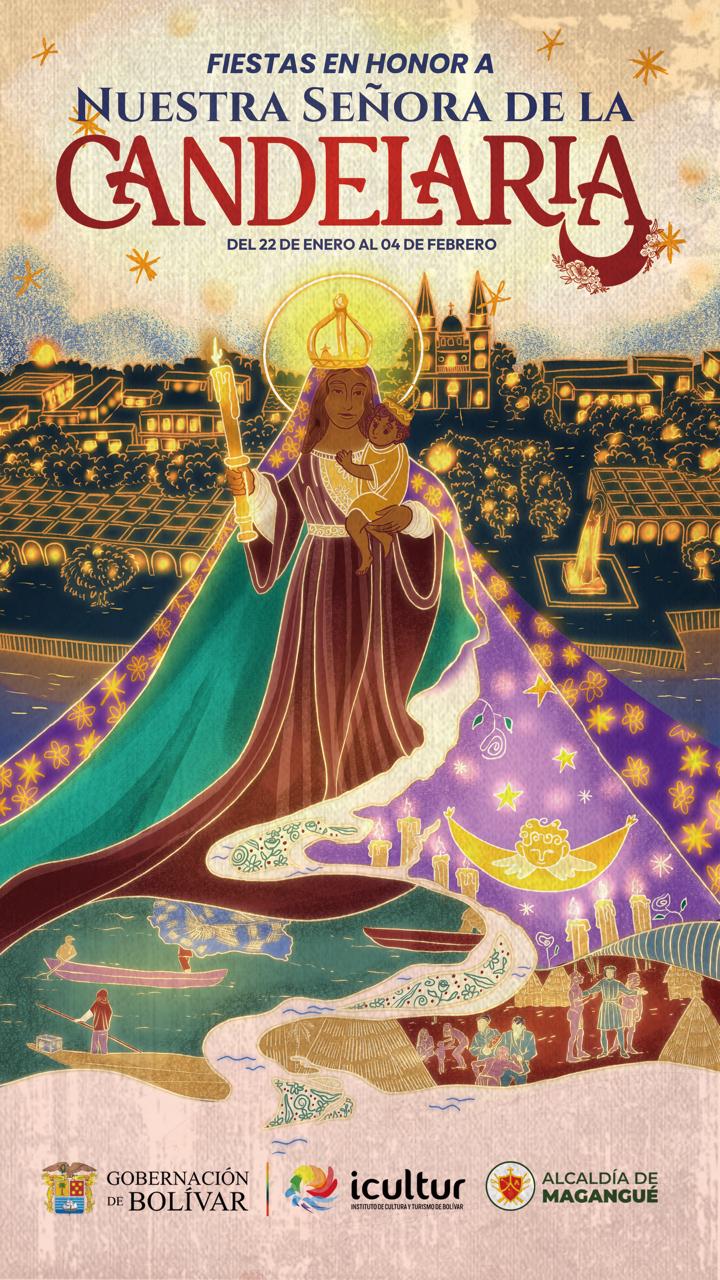 Afiche Fiestas Nuestra Señora de la Candelaria. // Gobernación de Bolívar