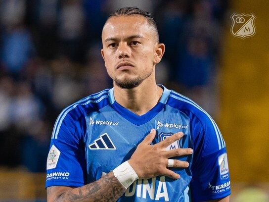 Leonardo Castro, delantero de Millonarios / Twitter: @MillosFCoficial.