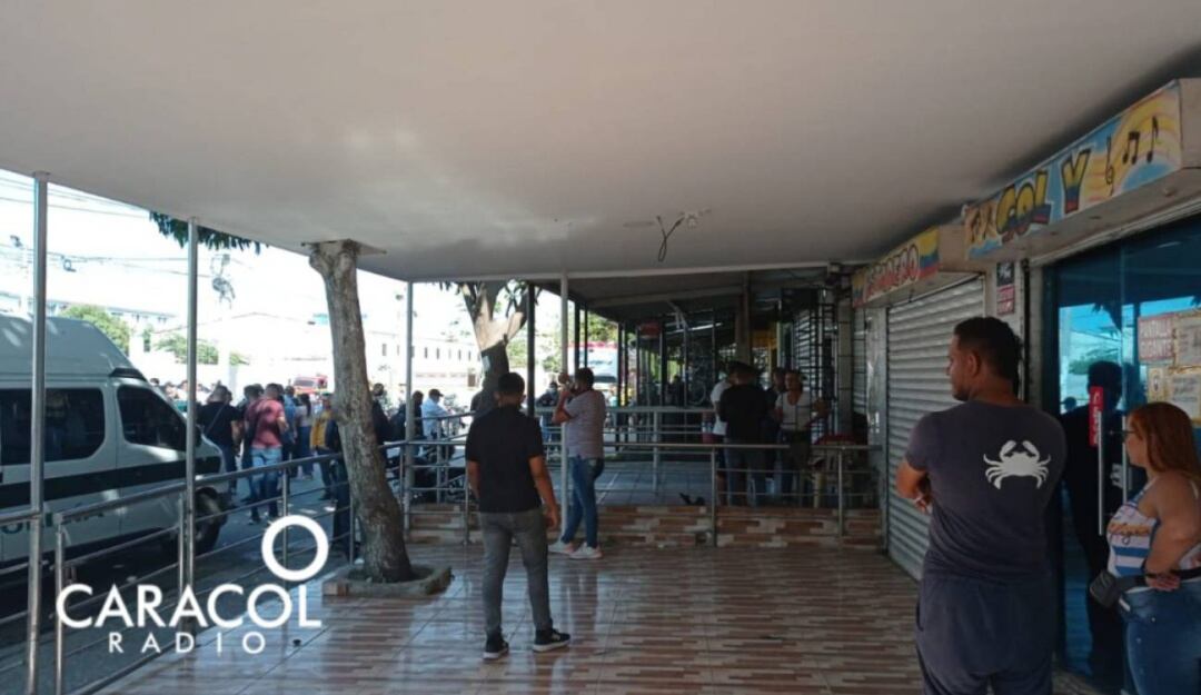 Momento después del atentado en Soledad.