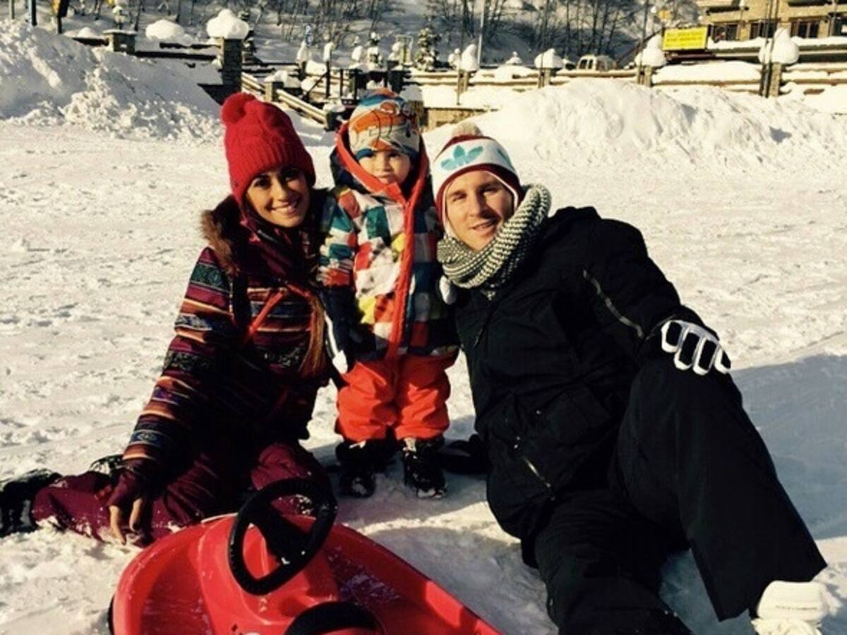 La familia Messi, de paseo en la nieve