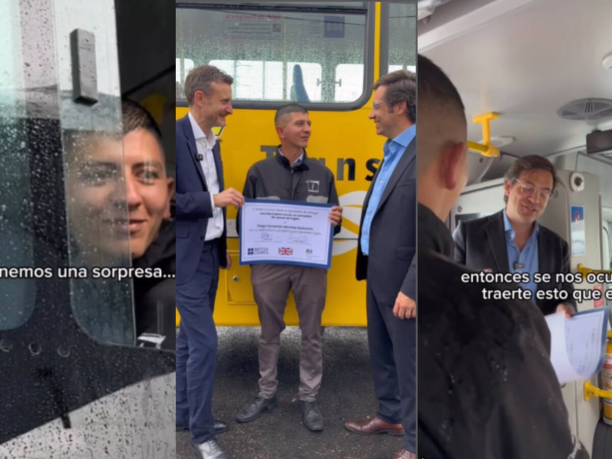 Por video viral conductor de Sitp recibió regalo de la Embajada Británica