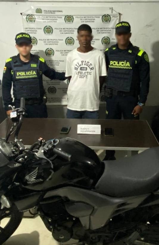 Capturado alias ‘Freddy’ por hurto. // Policía Metropolitana de Cartagena