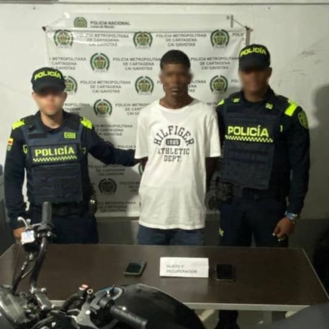 Capturado alias ‘Freddy’ por hurto. // Policía Metropolitana de Cartagena