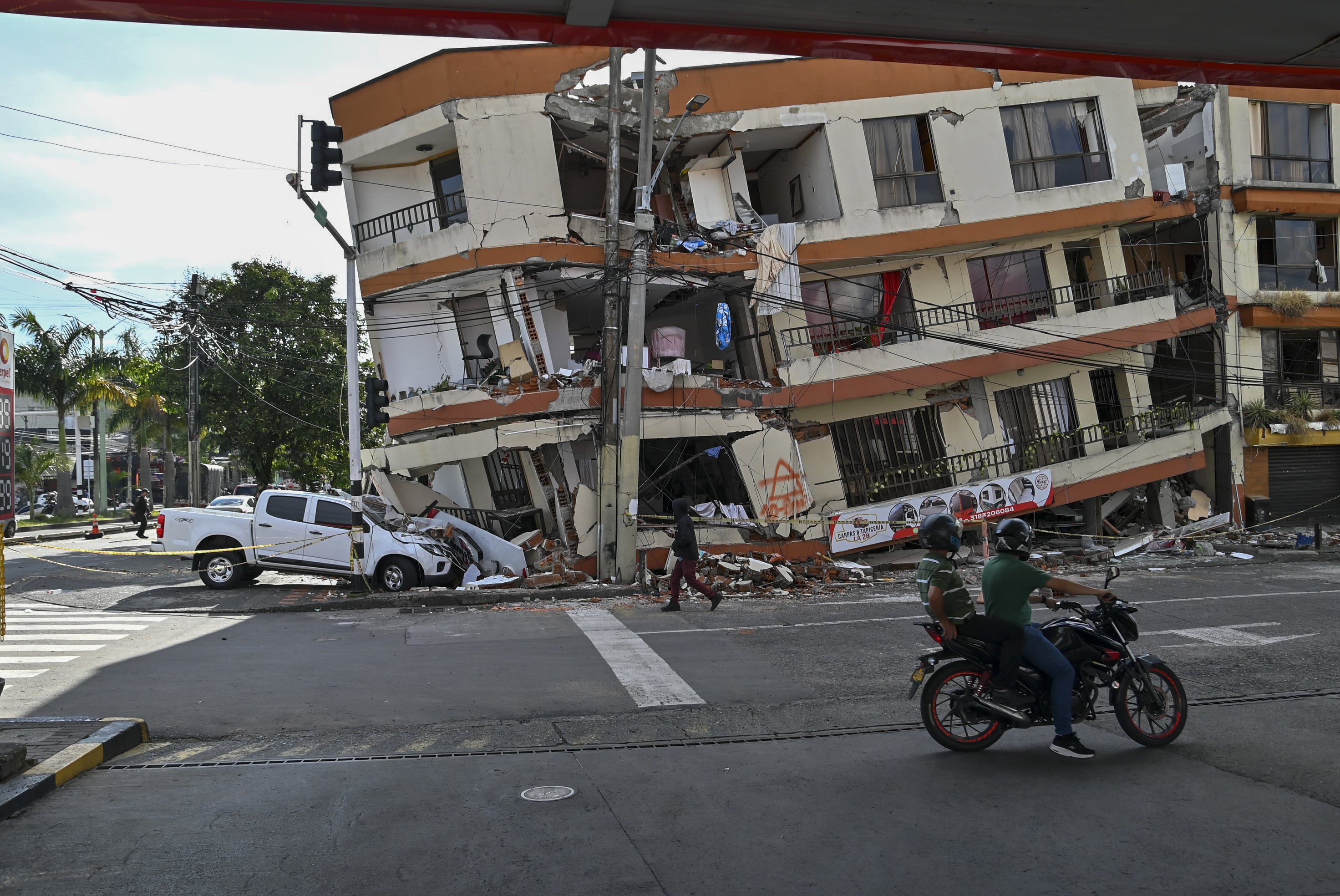 Vivienda afectada en Pereira tras el terremoto del 10 de agosto. Foto: Getty Images.
