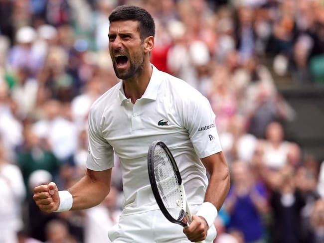 Novak Djokovic celebra su victoria ante Andrey Rublev en los cuartos de final de Wimbledon (Photo by Adam Davy/PA Images via Getty Images)