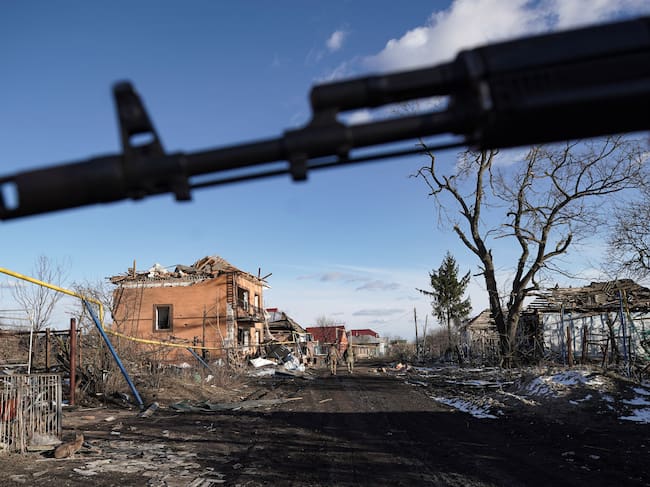 Soldados rusos en el distrito de Kursk en Rusia. FOTO: TATYANA MAKEYEVA/AFP via Getty Images