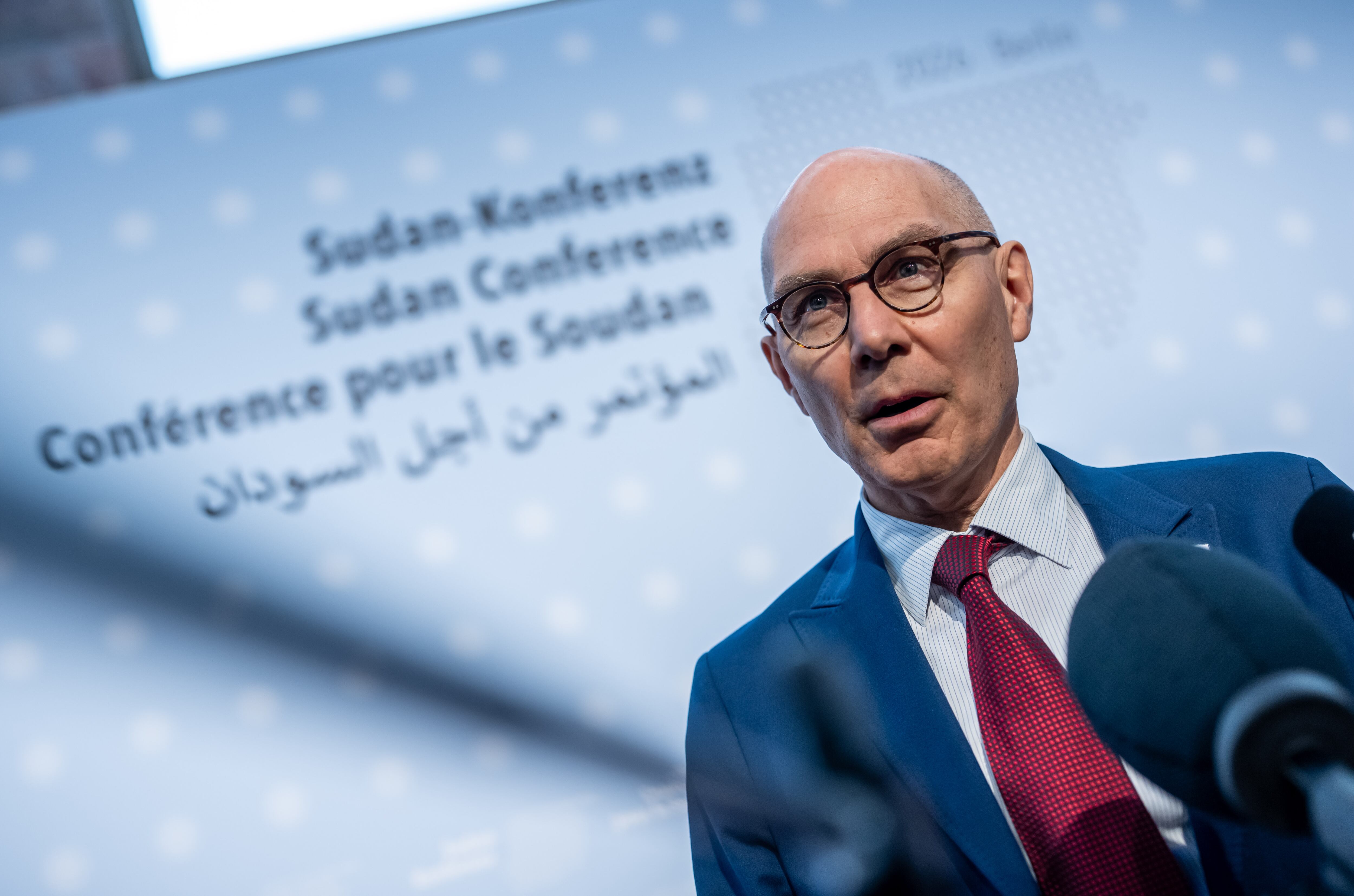 15 April 2026, Berlin: Volker Türk, UN Human Rights Commissioner, speaks during a statement at the International Sudan Conference at the Federal Foreign Office. Imagen tomada de Getty Imagenes (Crédito: picture alliance / Colaborador)