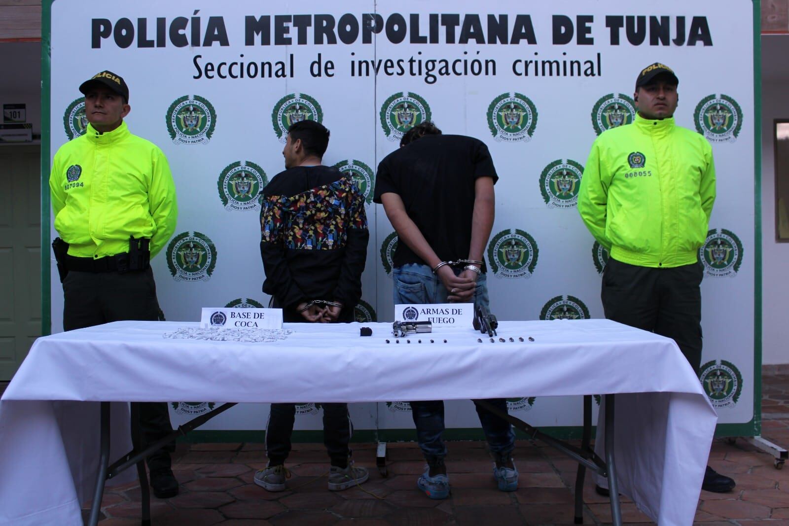 capturan a alias “Douglas” y “Trino / Cortesía: Policía Metropolitana de Tunja.