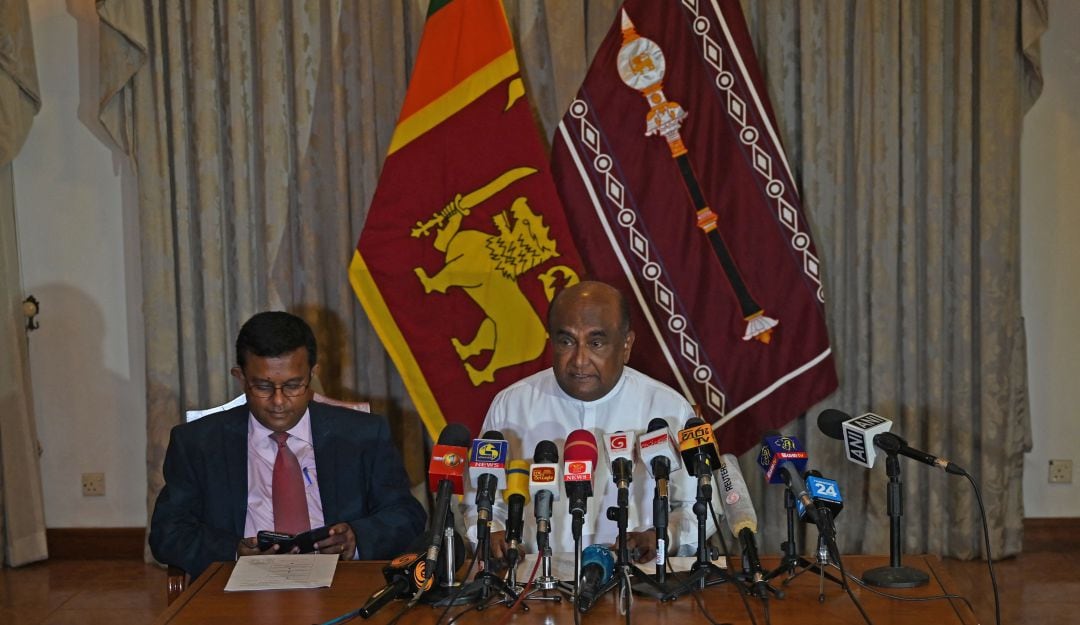 Presidente del Parlamento de Sri Lanka, Mahinda Yapa Abeywardene.