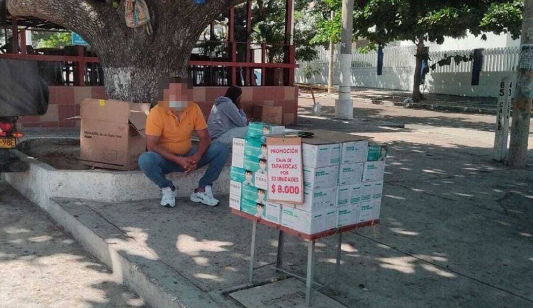 Venta de tapabocas en las calles